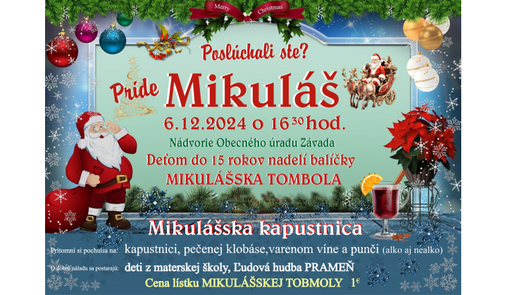 Pozvánka na Mikuláša dňa 06.12.2024