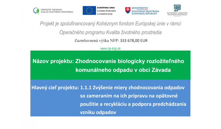 Zhodnocovanie biologicky rozložiteľného komunálneho odpadu v obci Závada