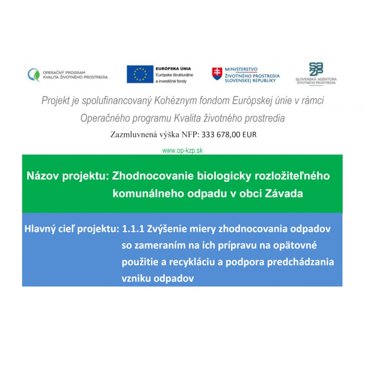 Zhodnocovanie biologicky rozložiteľného komunálneho odpadu v obci Závada